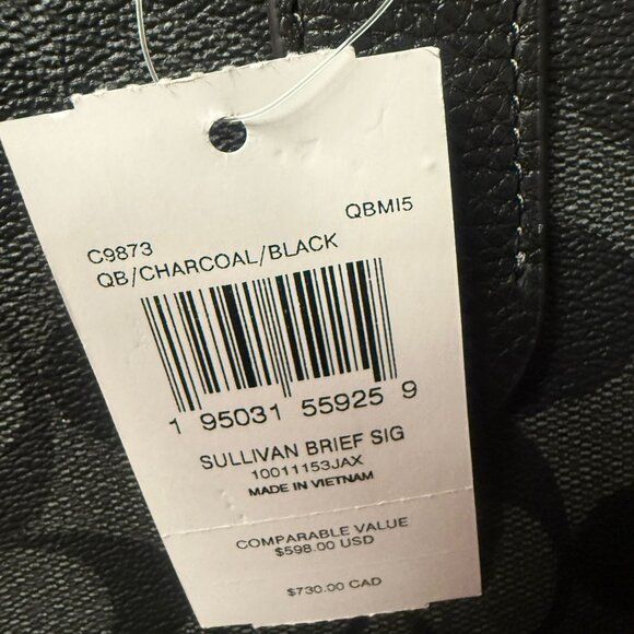 coach Sullivan Portfolio Brief In Signature Canvas c9873 - Picture 6 of 6